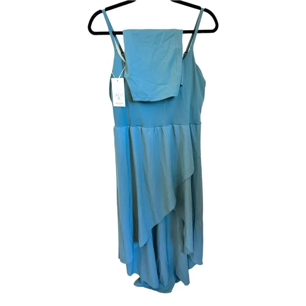 Halara Breezeful Backless High Low 2-Piece Side Pocket Flowy Midi Quick Dry Casu - Picture 5 of 9